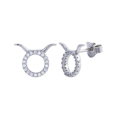 Taurus Zodiac Sign CZ Earrings - VANDA Jewelry
