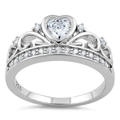 Crown Heart CZ Ring sterling silver jewelry vanda jewelry.