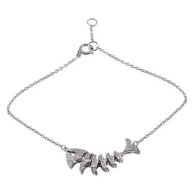Flexible CZ Fish Bracelet sterling silver jewelry vanda jewelry.