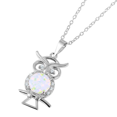 Owl CZ Necklace Sterling Silver jewelry for women | VANDA Jewelry.