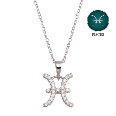 Pisces Zodiac Sign Necklace sterling silver jewelry vanda jewelry.