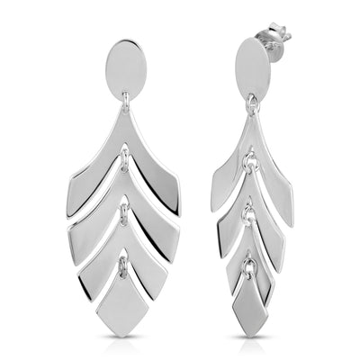Leaf Earrings Sterling Silver jewelry for women | VANDA Jewelry.