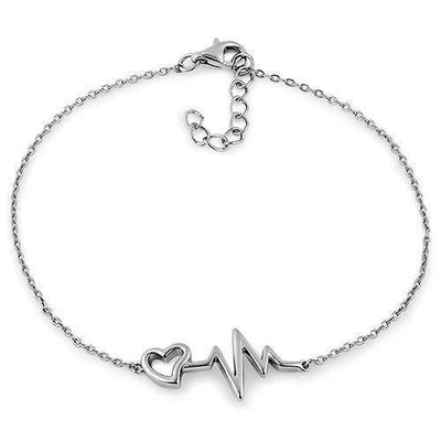Heartbeat Adjustable Bracelet sterling silver jewelry vanda jewelry.
