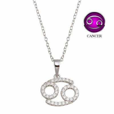 Cancer Zodiac Sign CZ Necklace sterling silver jewelry vanda jewelry.