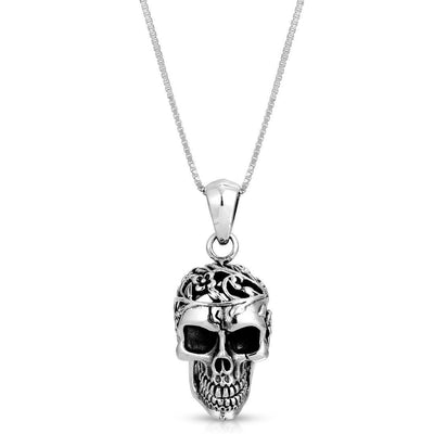 Skull with Moving Jaw Pendant Necklace - VANDA Jewelry