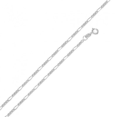 1.3  mm High Polished Super Flat Figaro Chain Necklace Sterling Silver jewelry for women | VANDA Jewelry.