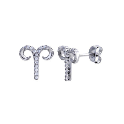 Aries Zodiac Sign CZ Earrings - VANDA Jewelry