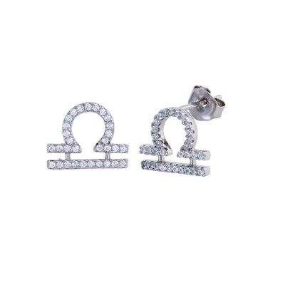 Libra Zodiac Sign CZ Earrings - VANDA Jewelry