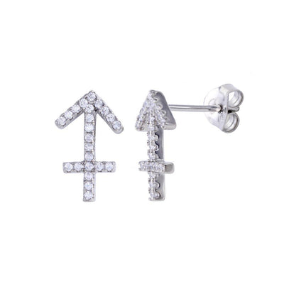 Sagittarius Zodiac Sign CZ Earrings - VANDA Jewelry