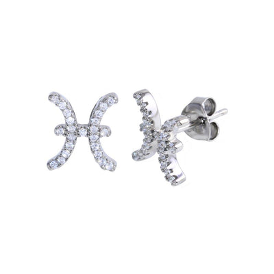 Pisces Zodiac Sign CZ Earrings - VANDA Jewelry