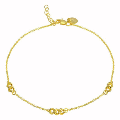 Triple Link Design Anklet Sterling Silver jewelry for women | VANDA Jewelry.