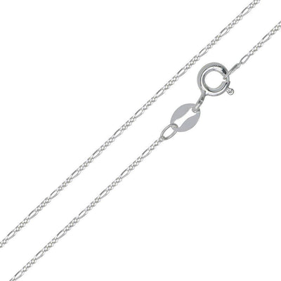 0.85 mm Super Flat Figaro Chain Necklace Sterling Silver jewelry for women | VANDA Jewelry.