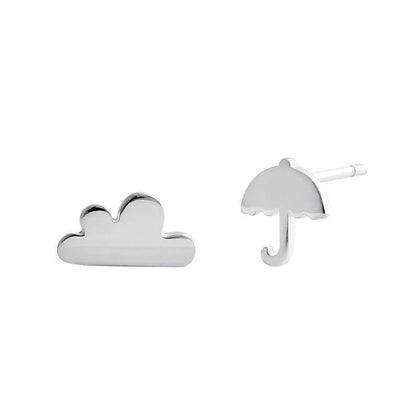 Rainy Day Cloud & Umbrella Earrings sterling silver jewelry vanda jewelry.