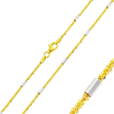2 mm Diamond Cut Multi Tubes Roc Chain Necklace Sterling Silver jewelry for women | VANDA Jewelry.