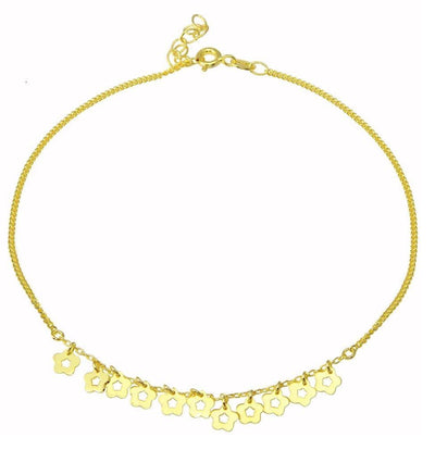 Dangling Flowers Anklet Sterling Silver jewelry for women | VANDA Jewelry.