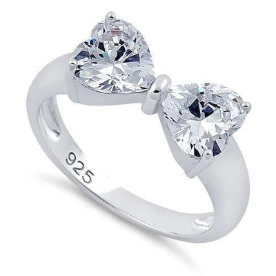 Bow Heart CZ Ring sterling silver jewelry vanda jewelry.