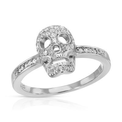 Skull Head CZ Ring