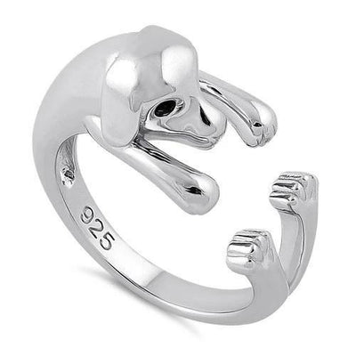 Puppy Wraparound CZ Ring Sterling Silver jewelry for women | VANDA Jewelry.