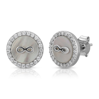 Infinity Style Stud Earrings Sterling Silver jewelry for women | VANDA Jewelry.