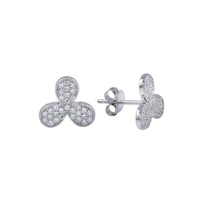 Clover CZ Earrings sterling silver jewelry vanda jewelry.