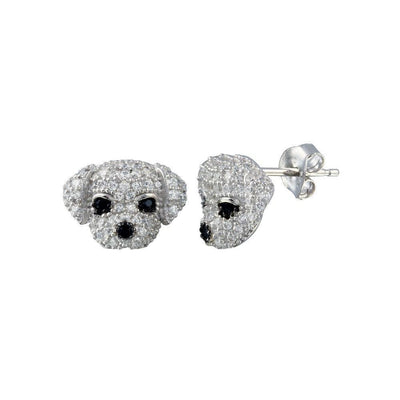 Puppy CZ Earrings Sterling Silver jewelry for women | VANDA Jewelry.