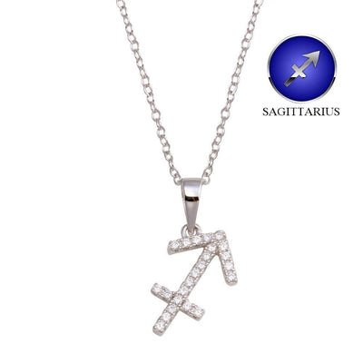 Sagittarius Zodiac Sign CZ Necklace sterling silver jewelry vanda jewelry.