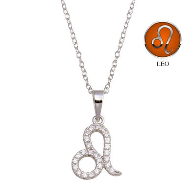 Leo Zodiac Sign CZ Necklace sterling silver jewelry vanda jewelry.
