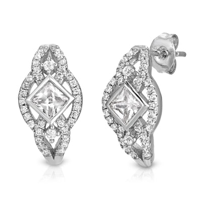 Wedding CZ Earrings Sterling Silver jewelry for women | VANDA Jewelry.