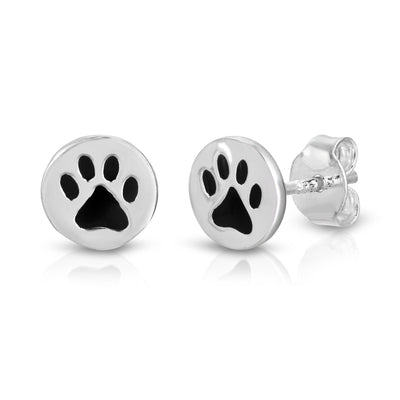 Paw Print Earrings Sterling Silver jewelry for women | VANDA Jewelry.