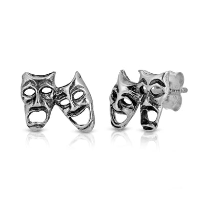 Acting Face Mask Earrings Sterling Silver jewelry for women | VANDA Jewelry.
