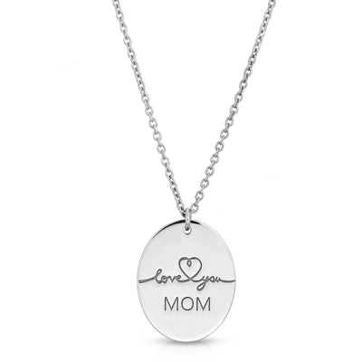love you MOM Necklace Sterling Silver jewelry for women | VANDA Jewelry.