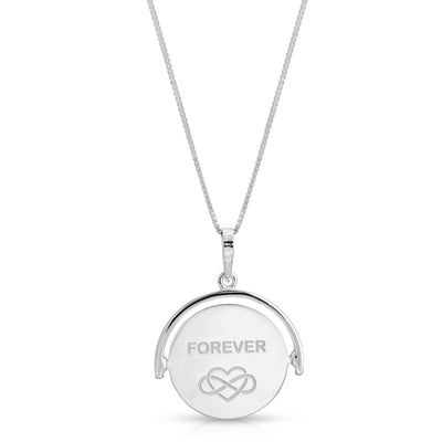 I Love You Forever Disc Shape Necklace Sterling Silver jewelry for women | VANDA Jewelry.