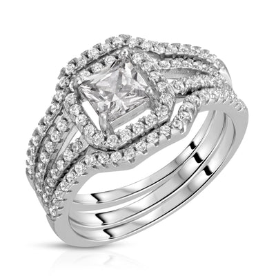 Trio CZ Bridal Ring Sterling Silver jewelry for women | VANDA Jewelry.