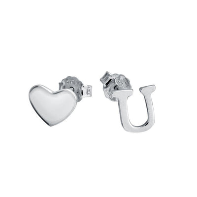 Heart & U Stud Earrings sterling silver jewelry vanda jewelry.