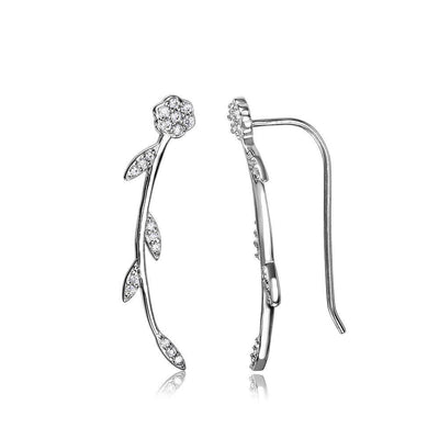 Flower CZ Earrings sterling silver jewelry vanda jewelry.