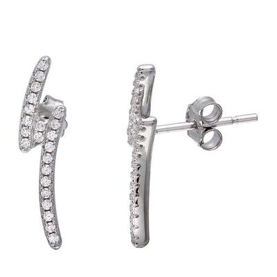Lightning CZ Earrings sterling silver jewelry vanda jewelry.