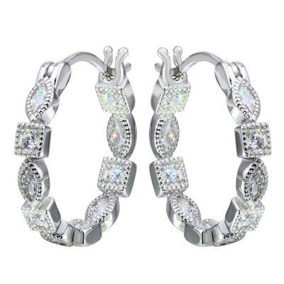 Hoop Style CZ Earrings sterling silver jewelry vanda jewelry.
