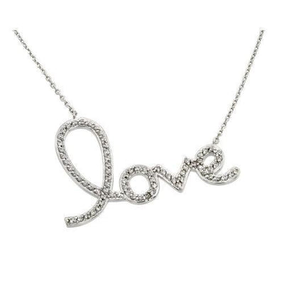 Love CZ Necklace Sterling Silver jewelry for women | VANDA Jewelry.