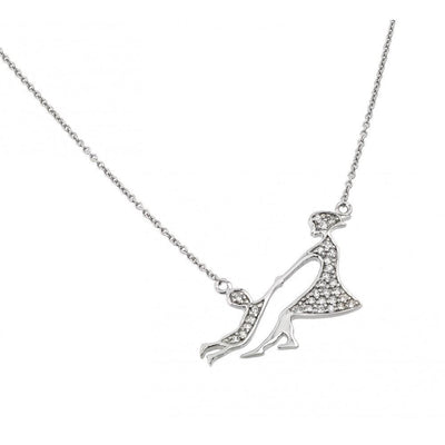 Playing Mother & Son CZ Necklace Sterling Silver jewelry for women | VANDA Jewelry.