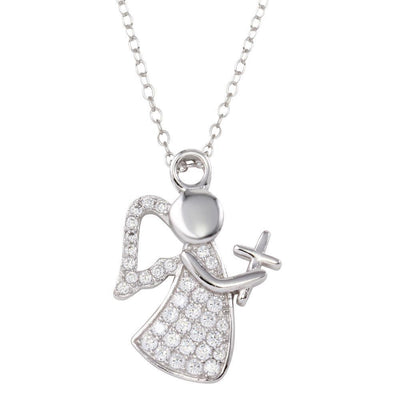 Guardian Angel CZ Necklace sterling silver jewelry vanda jewelry.