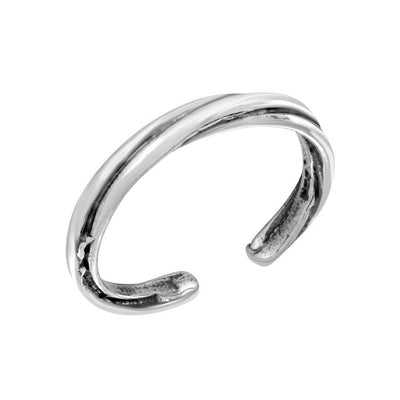 Twisted Lines Toe Ring Sterling Silver jewelry for women | VANDA Jewelry.