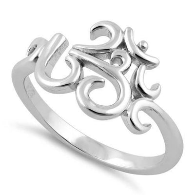 Om Meditation Ring sterling silver jewelry vanda jewelry.