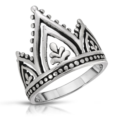 Large Crown Ring Sterling Silver jewelry for women | VANDA Jewelry.