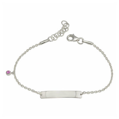Baby Girl Pink CZ Bar Bracelet Sterling Silver jewelry for women | VANDA Jewelry.