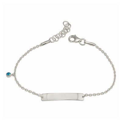 Baby Boy Blue CZ Bar Bracelet Sterling Silver jewelry for women | VANDA Jewelry.