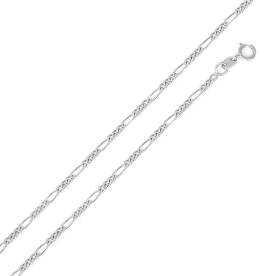 1.7 mm High Polished Super Flat Figaro Chain Necklace Sterling Silver jewelry for women | VANDA Jewelry.