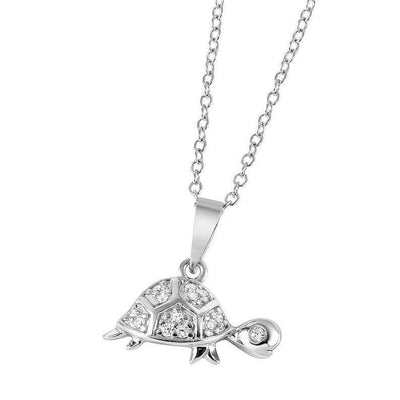 Turtle CZ Necklace sterling silver jewelry vanda jewelry.