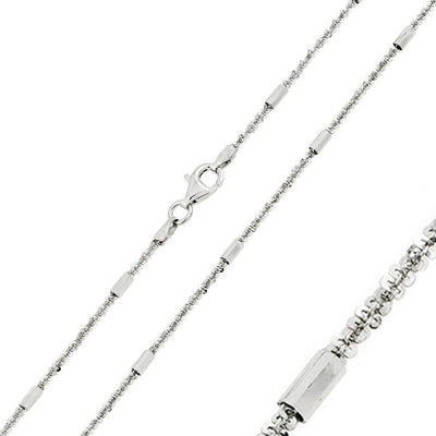 2 mm Tubes On Roc Chain Necklace Sterling Silver jewelry for women | VANDA Jewelry.