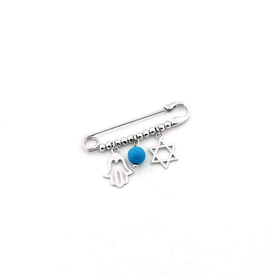 Star of David & Hamsa Hand Pin Brooch Sterling Silver jewelry for women | VANDA Jewelry.