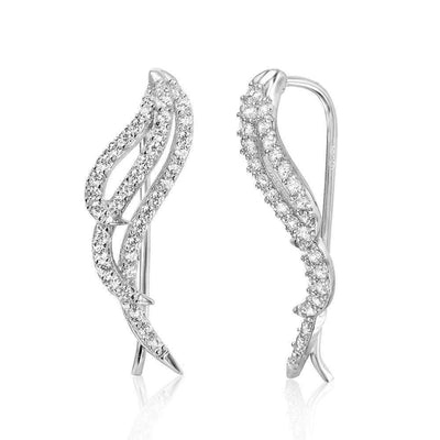 CZ Wing Shape Earrings sterling silver jewelry vanda jewelry.